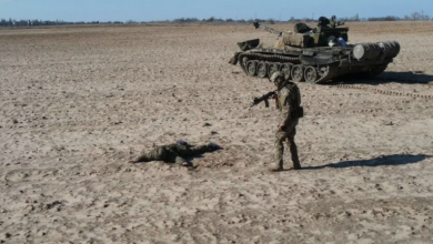 Photo of Russian soldier surrendered his tank to Ukrainian army